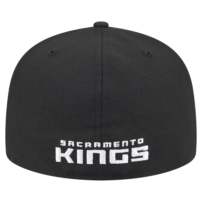 Men's New Era  Black Sacramento Kings Deceptor 59FIFTY Fitted Hat