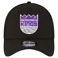 Men's New Era Black Sacramento Kings Logo 39THIRTY Flex Hat
