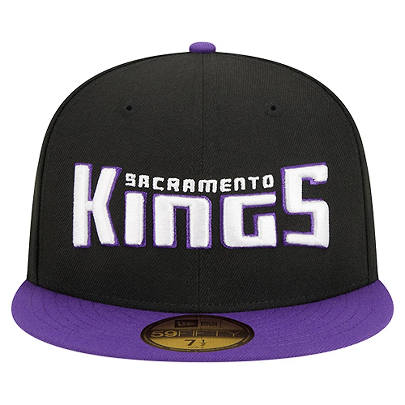 Casquette ajustée New Era noire Sacramento Kings Statement Edition Jersey Hook 59Fifty pour homme