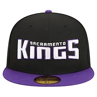 Casquette ajustée New Era noire Sacramento Kings Statement Edition Jersey Hook 59Fifty pour homme