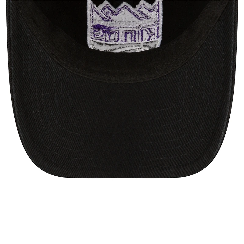 Men's New Era Black Sacramento Kings Team 2.0 9TWENTY Adjustable Hat
