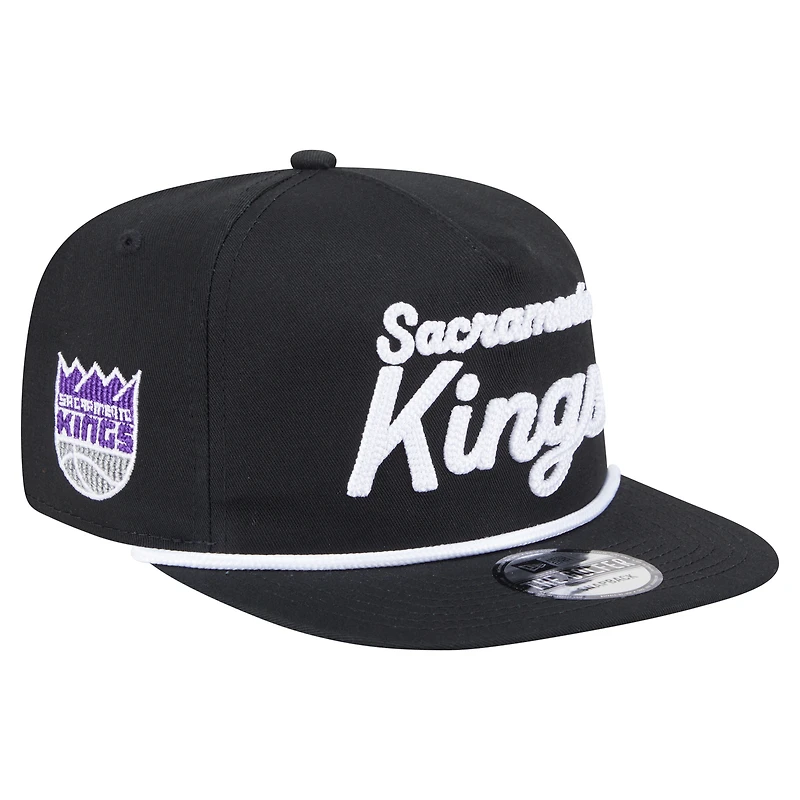 Casquette snapback noire New Era pour homme avec texte de l'équipe des Sacramento Kings