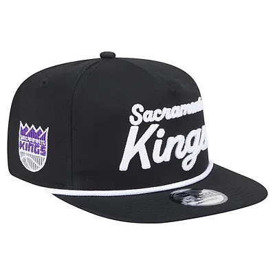 Casquette snapback noire New Era pour homme avec texte de l'équipe des Sacramento Kings