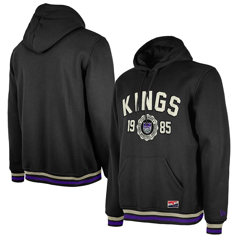 Sweat à capuche rétro noir New Era Sacramento Kings pour homme