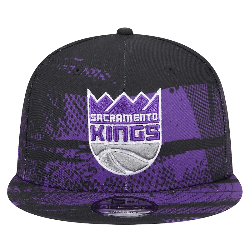 Casquette Snapback Tip-Off 9FIFTY noire New Era pour homme des Sacramento Kings