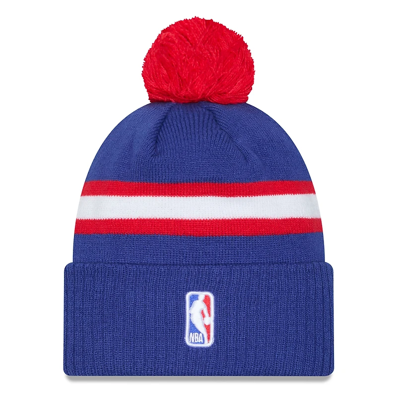 Bonnet tricoté à revers avec pompon Sacramento Kings City Edition 2024/25 bleu New Era pour homme