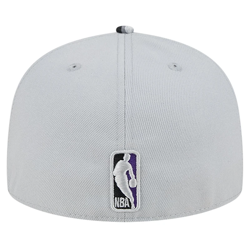 Men's New Era Gray Sacramento Kings Active Color Camo Visor 59FIFTY Fitted Hat