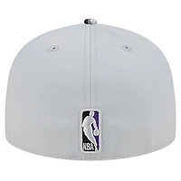 Men's New Era Gray Sacramento Kings Active Color Camo Visor 59FIFTY Fitted Hat