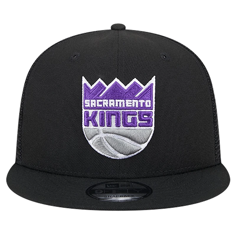 Men's New Era Gray Sacramento Kings Meshback 9FIFTY Snapback Hat