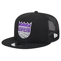 Men's New Era Gray Sacramento Kings Meshback 9FIFTY Snapback Hat