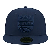Men's New Era Navy Sacramento Kings Tonal Color Pack 59FIFTY Fitted Hat