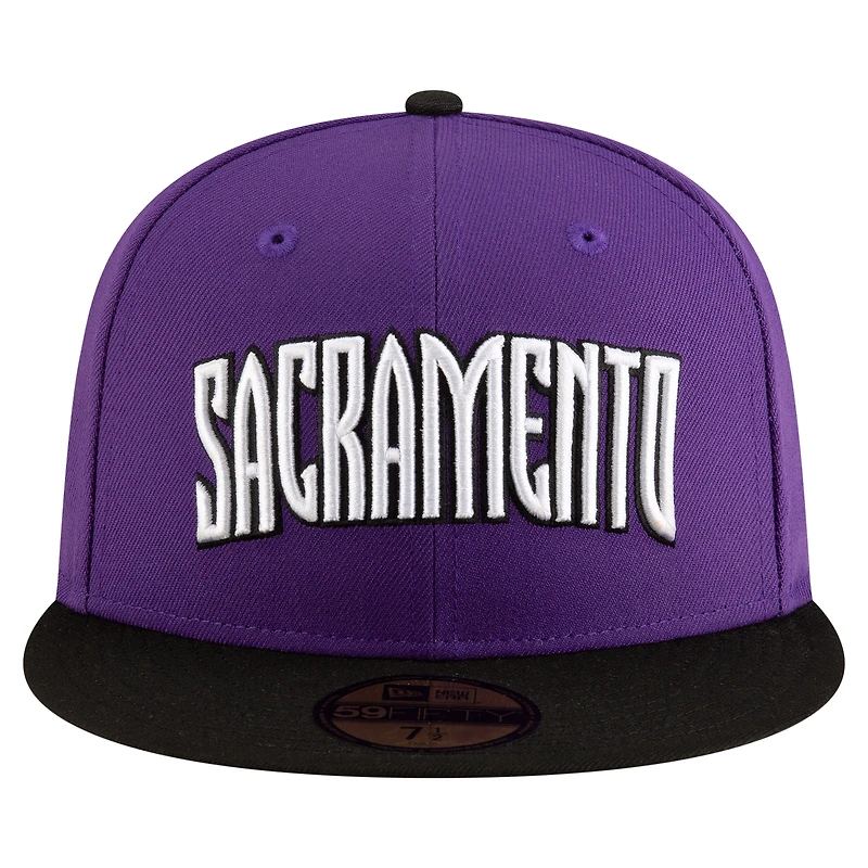 Men's New Era Purple/Black Sacramento Kings 2024/25 Classic Edition Jersey Hook 59FIFTY Fitted Hat