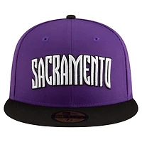 Men's New Era Purple/Black Sacramento Kings 2024/25 Classic Edition Jersey Hook 59FIFTY Fitted Hat