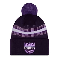 Bonnet à revers New Era violet Sacramento Kings édition City 2025/26 pour homme avec pompon