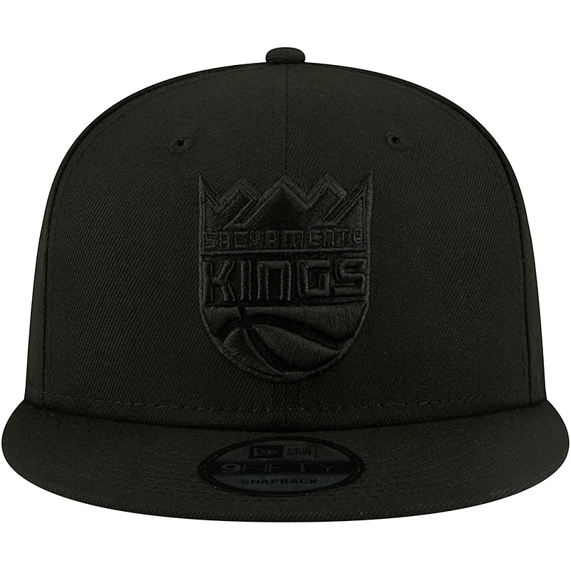 Casquette Snapback 9FIFTY des Sacramento Kings de New Era pour homme, noir sur noir