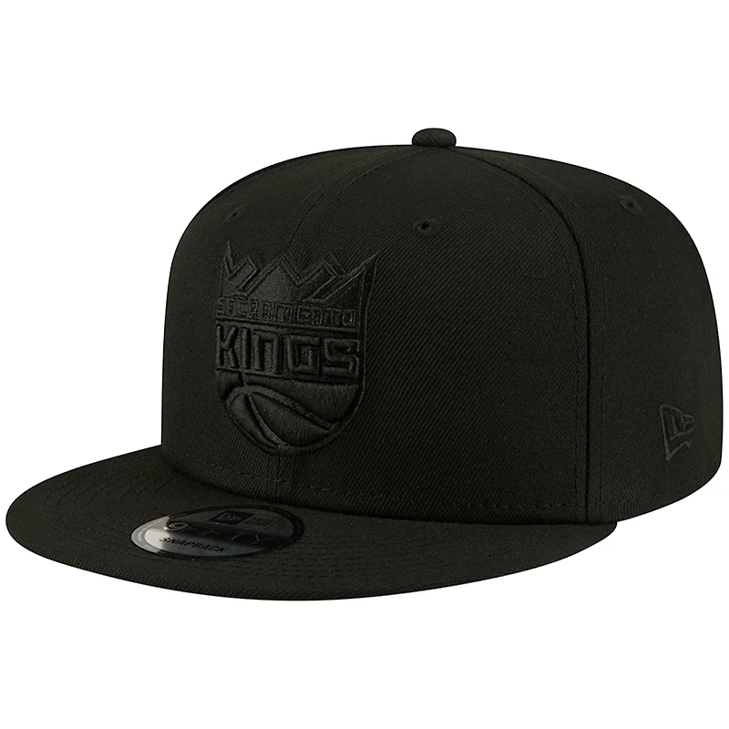 Casquette Snapback 9FIFTY des Sacramento Kings de New Era pour homme, noir sur noir