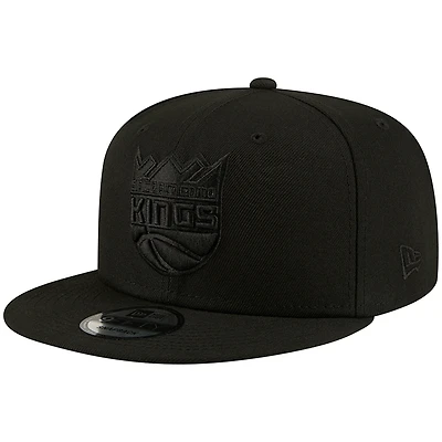 Casquette Snapback 9FIFTY des Sacramento Kings de New Era pour homme, noir sur noir