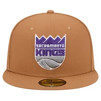 Casquette ajustée 59FIFTY Sacramento Kings de New Era pour homme, coloris beige
