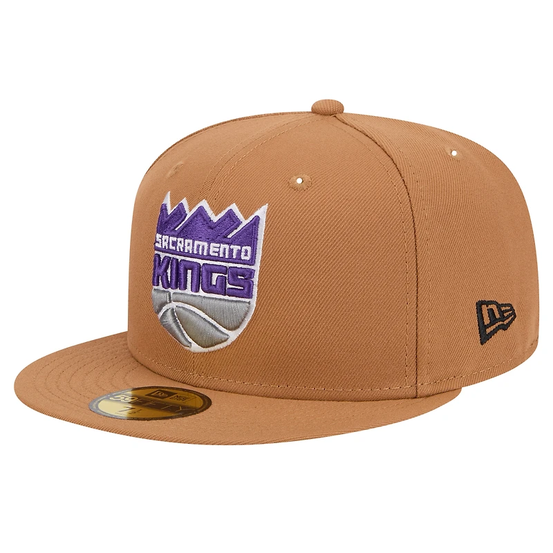 Men's New Era Tan Sacramento Kings Color Pack 59FIFTY Fitted Hat