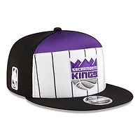 Casquette snapback 9FIFTY blanche/noire New Era pour homme, modèle NBA Tip Off 2025, Sacramento Kings