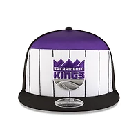 Casquette snapback 9FIFTY blanche/noire New Era pour homme, modèle NBA Tip Off 2025, Sacramento Kings