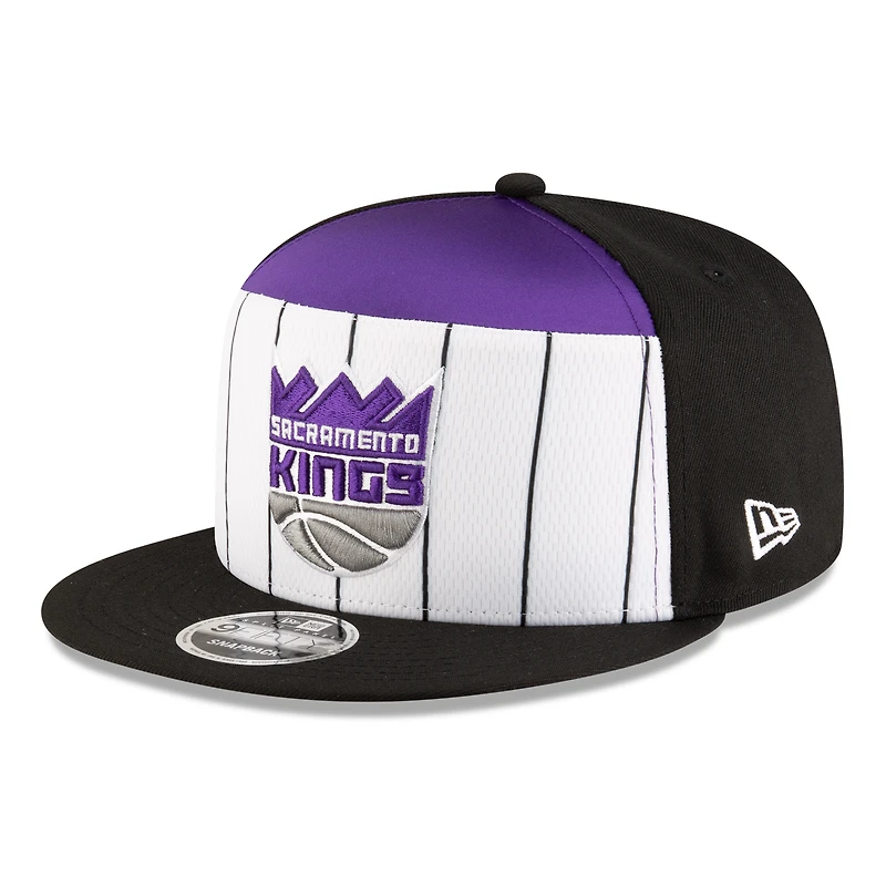 Men's New Era  White/Black Sacramento Kings 2025 NBA Tip Off Split Panel 9FIFTY Snapback Hat