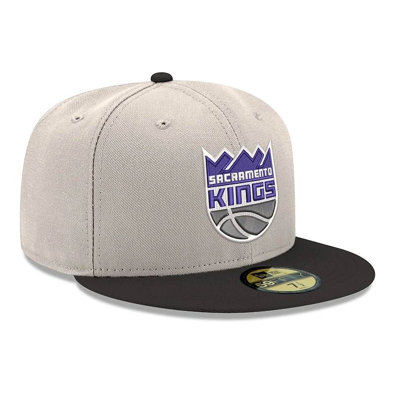 Men's New Era  White/Black Sacramento Kings Chrome 59FIFTY Fitted Hat