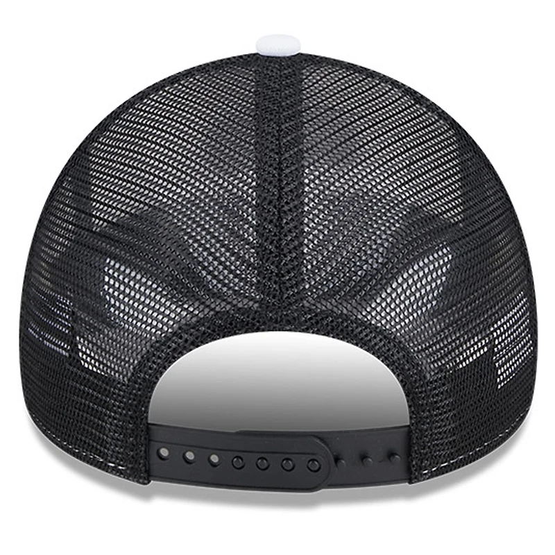 Casquette de camionneur réglable en mousse A-Frame 9FORTY New Era pour hommes, blanc/noir, Sacramento Kings Court Sport