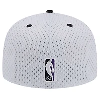Casquette ajustée 59FIFTY Throwback 2Tone New Era pour hommes, blanc/noir, Sacramento Kings