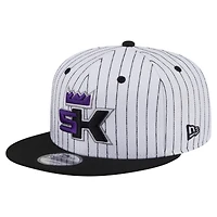 Casquette snapback New Era blanche Sacramento Kings Deceptor à fines rayures 9FIFTY pour homme