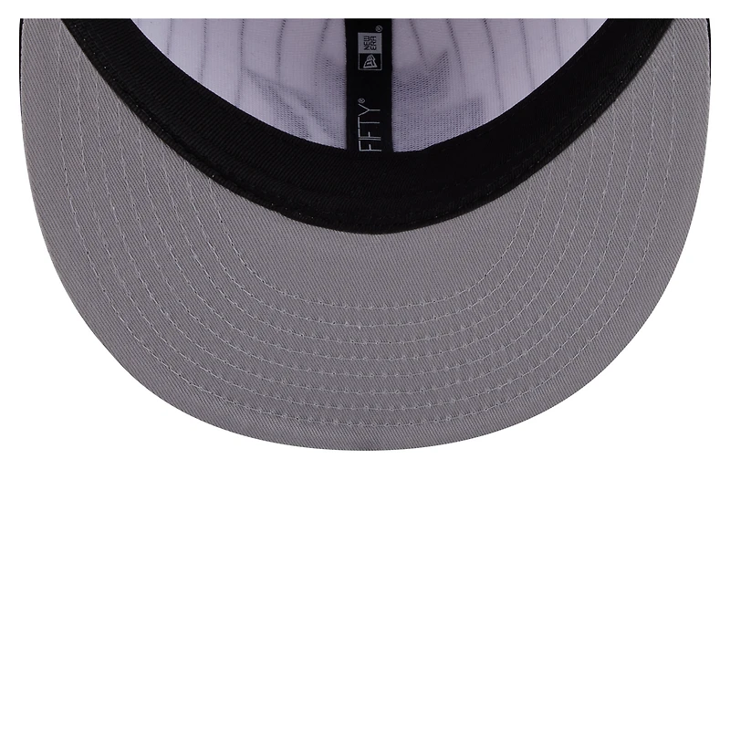 Casquette snapback New Era blanche Sacramento Kings Deceptor à fines rayures 9FIFTY pour homme