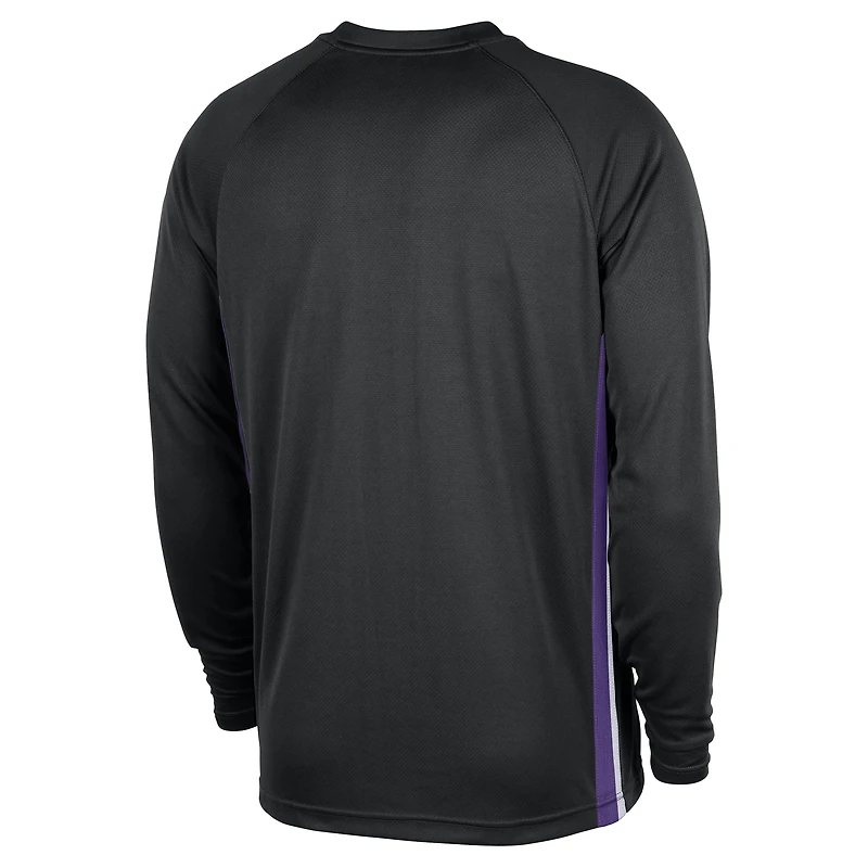 Men's Nike Black Sacramento Kings 2025/26 Authentic Pre-Game Legend Dri-FIT Long Sleeve Shooting Shirt