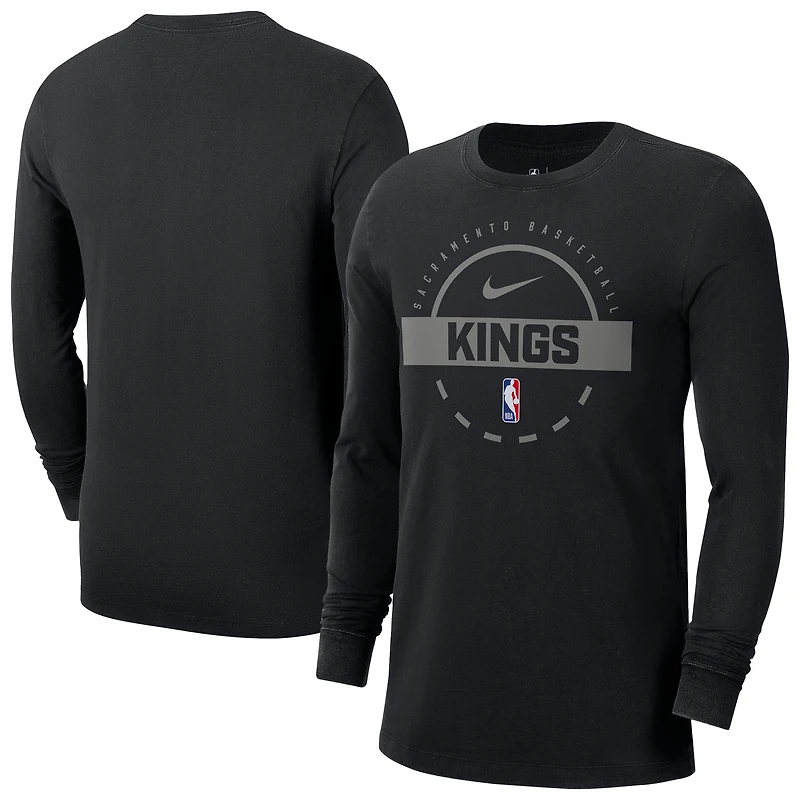 Men's Nike  Black Sacramento Kings Authentic Long Sleeve Practice T-Shirt