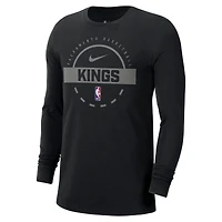 T-shirt d'entraînement à manches longues Nike noir authentique des Sacramento Kings pour homme