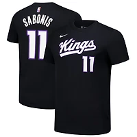 Men's Nike Domantas Sabonis Black Sacramento Kings Icon Edition Name & Number T-Shirt