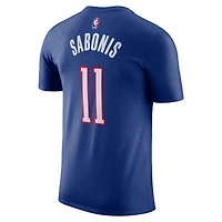 T-shirt Nike Domantas Sabonis pour homme, édition City 2024/25, bleu, avec nom et numéro des Sacramento Kings