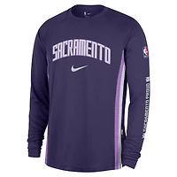 T-shirt d'entraînement à manches longues Nike violet Sacramento Kings 2025/26 City Edition Authentic Pregame Dri-FIT pour homme