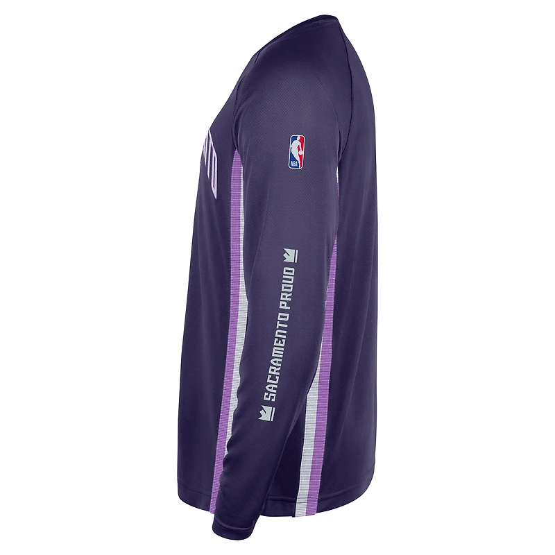 T-shirt d'entraînement à manches longues Nike violet Sacramento Kings 2025/26 City Edition Authentic Pregame Dri-FIT pour homme