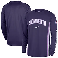 T-shirt d'entraînement à manches longues Nike violet Sacramento Kings 2025/26 City Edition Authentic Pregame Dri-FIT pour homme