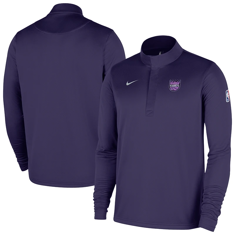 Haut Nike violet Sacramento Kings 2025/26 City Edition Remix Authentic Coaches Dri-FIT à demi-zip pour homme
