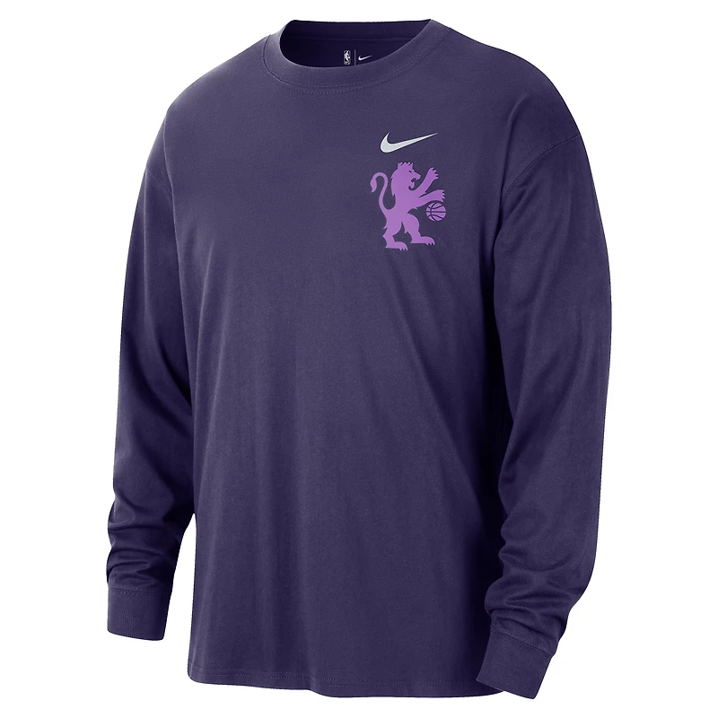 T-shirt à manches longues Nike violet Sacramento Kings 2025/26 City Edition Remix Essential Logo pour homme