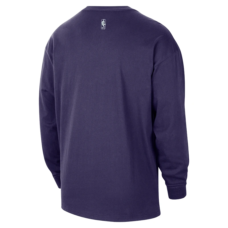 Men's Nike Purple Sacramento Kings 2025/26 City Edition Remix Essential Logo Long Sleeve T-Shirt