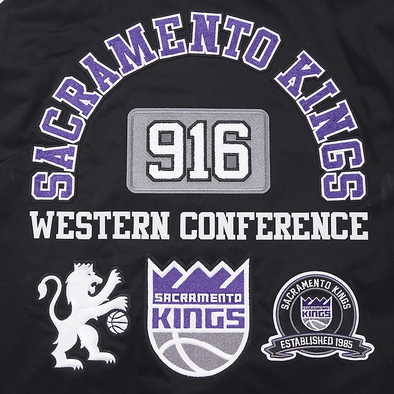 Veste zippée en sergé noir Pro Standard pour homme Sacramento Kings Area Code