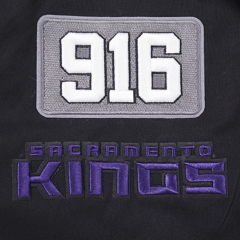 Veste zippée en sergé noir Pro Standard pour homme Sacramento Kings Area Code