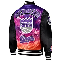 Men's Pro Standard Black Sacramento Kings Sublimated Satin Full-Snap Jacket