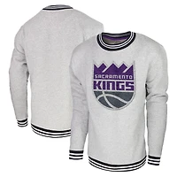 Men's Stadium Essentials Heather Gray Sacramento Kings Club Level Pullover Sweatshirt