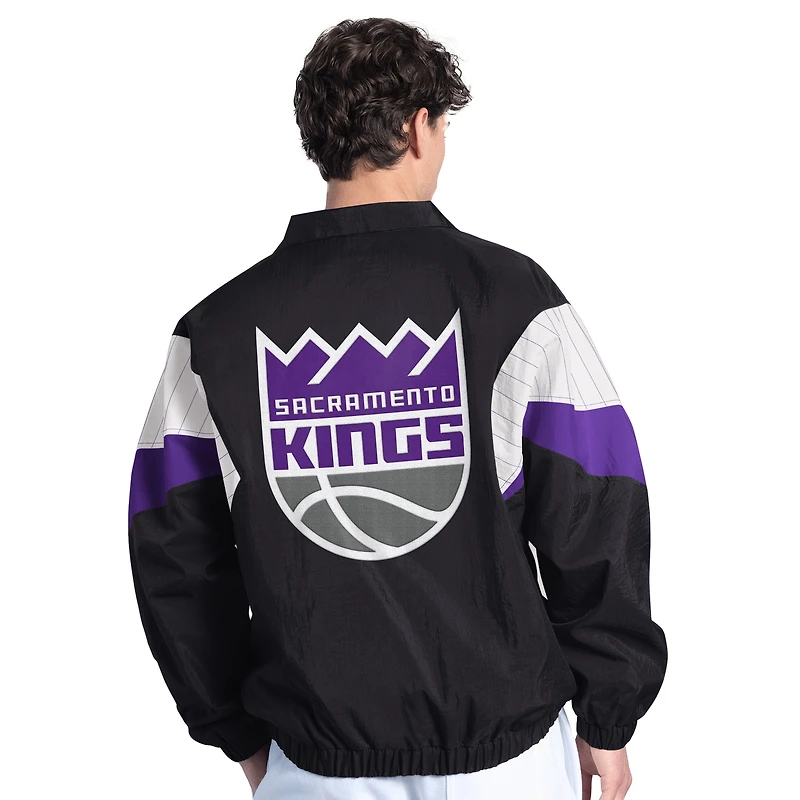 Men's Starter Black Sacramento Kings Yard Line Full-Zip Jacket