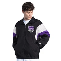 Men's Starter Black Sacramento Kings Yard Line Full-Zip Jacket
