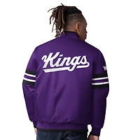 Men's Starter Purple Sacramento Kings Scout Varsity Satin Full-Snap Jacket
