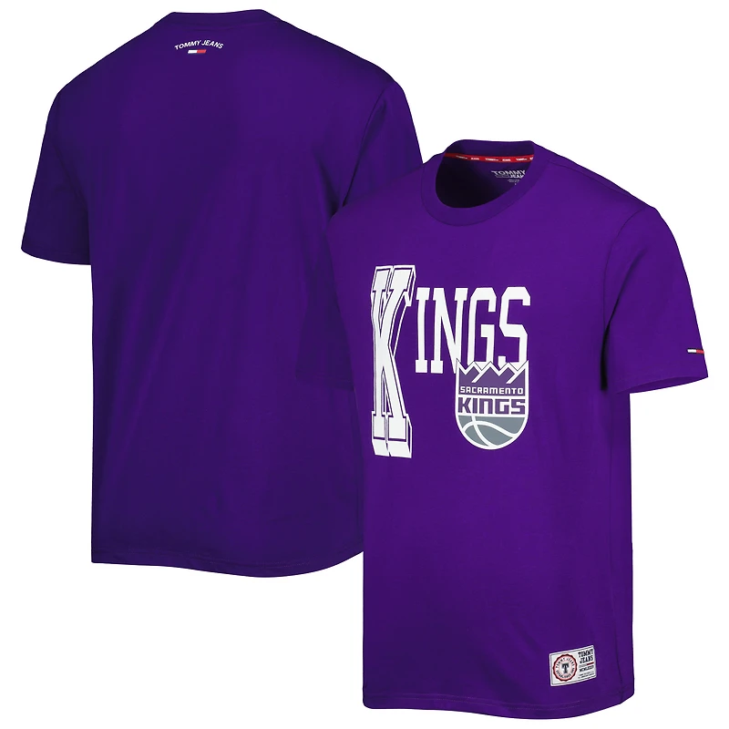 T-shirt universitaire violet Tommy Jeans Sacramento Kings Mel pour homme